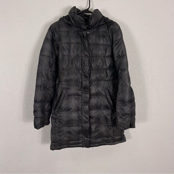 The North Face Jackets & Blazers - The North Face Grey Holographic Detail Hooded Puffer 500 Down Winter Jacket